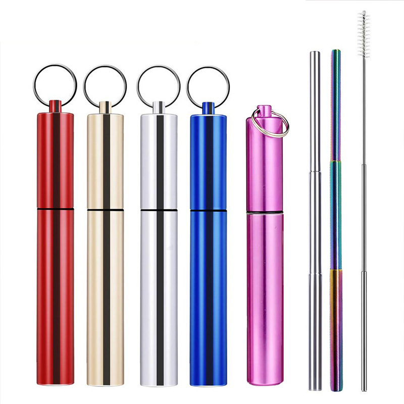 SWENO's best-selling color aluminum box portable set, eco-friendly sealed stainless steel telescopic straws, portable, easy to clean and reusable. Customizable color portable hooks Application Scenario