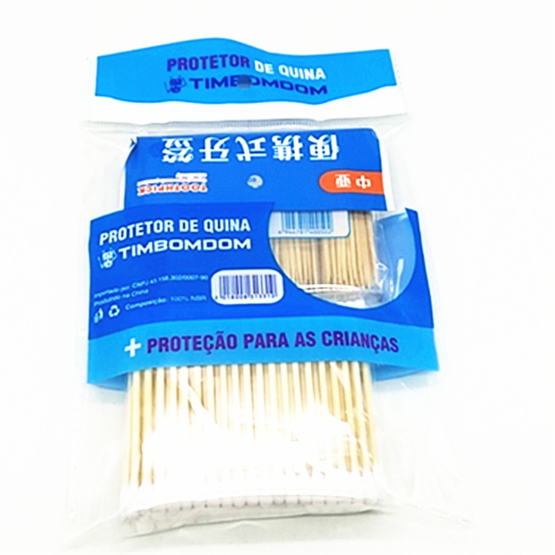 Sunshine Department Store bagged cotton swabs, double-ended wooden sticks for ear cleaning, pointed sterile sticks + bamboo toothpicks 4PC combination Specification image