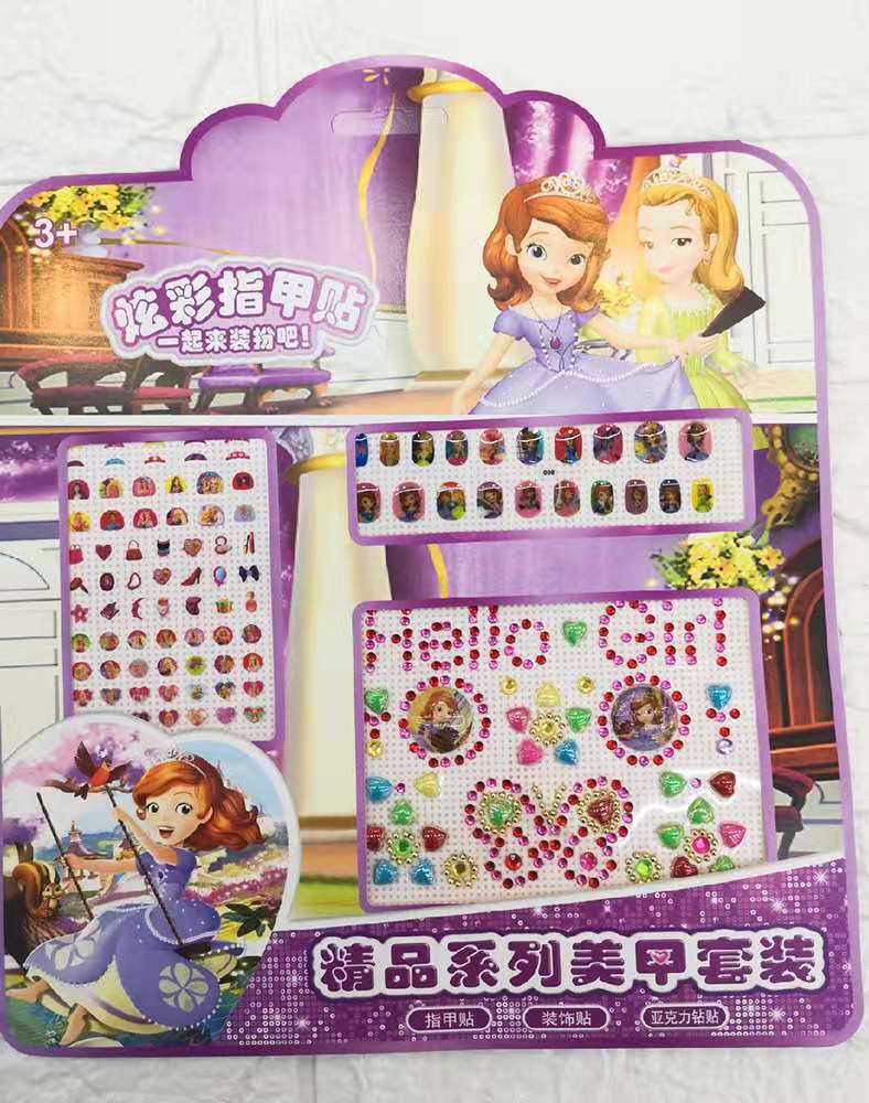 儿童新款钻贴 卡通公主 凯蒂猫卡通 钻贴＋指甲贴纸产品图
