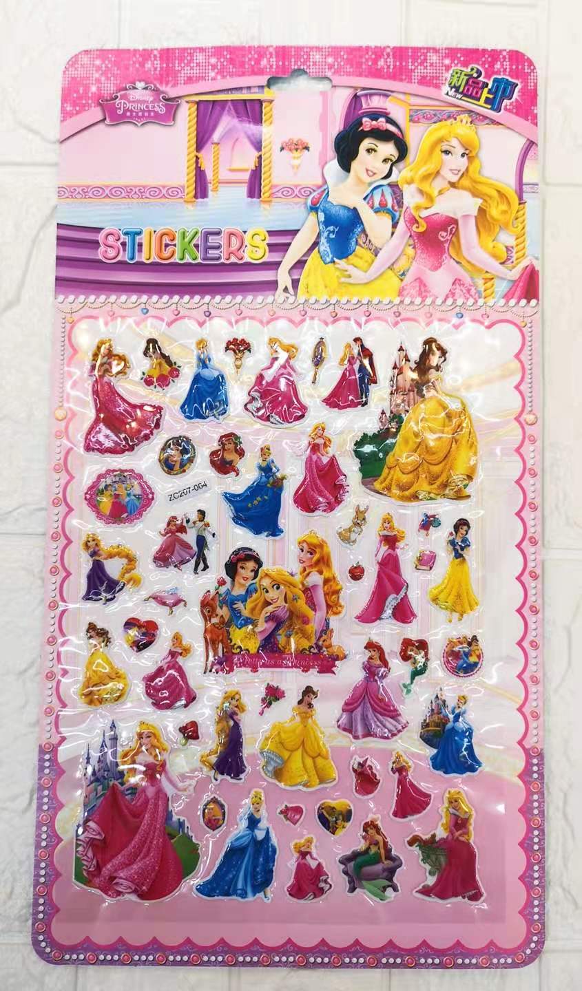 新款儿童立体卡通动漫泡泡贴 幼儿奖励贴画 立体随意小贴纸批发白底实物图