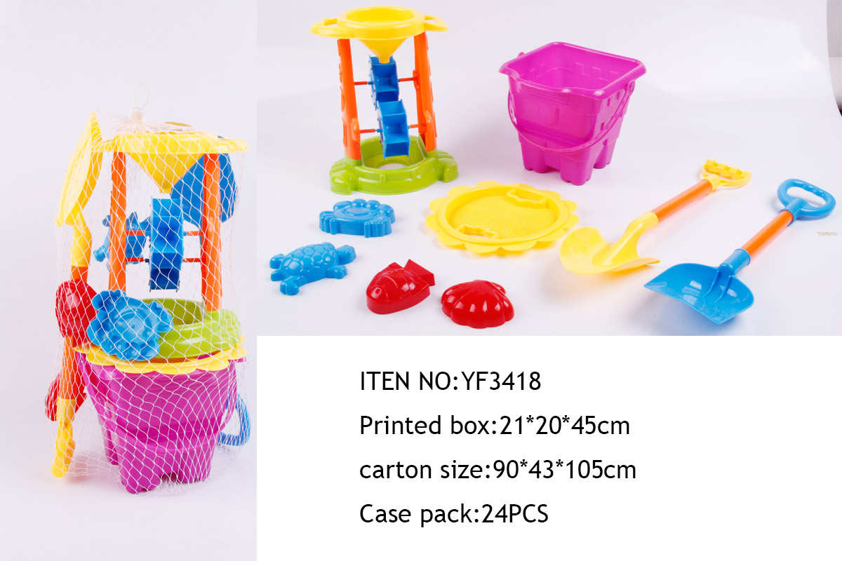Factory direct sales of 9-piece beach toy set hourglass full figure