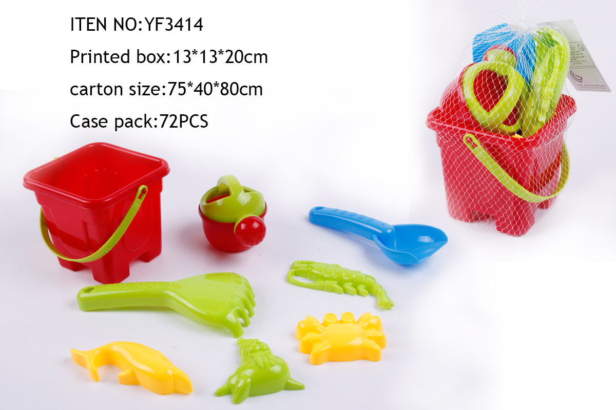 Factory direct sales of children's beach toy set 3414 Beach Toy 8-piece set full figure