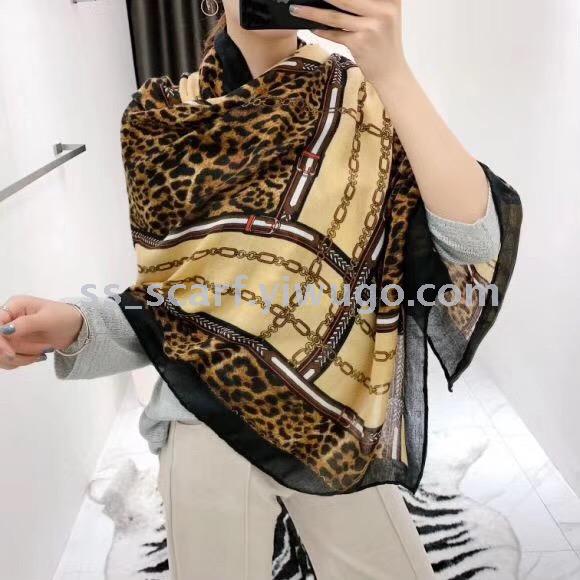 Leopard print scarf New scarf off the shelf scarf crumpled scarf Satin scarf tangled scarf
