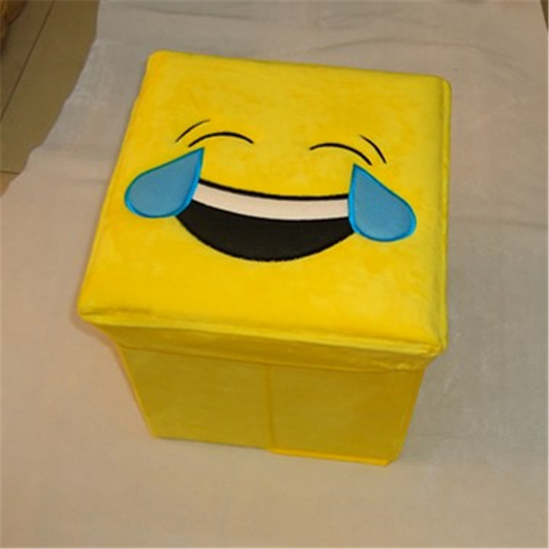 Children's Funny Folding Expression Storage Stool Storage Box Home Dual-Use Decoration For Shoes Stool Wholesale Specification drawing