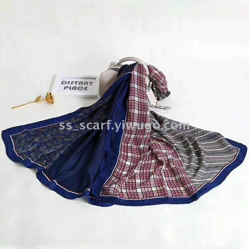 Winter scarf New scarf off the shelf scarf crumpled scarf Satin scarf tangled scarf