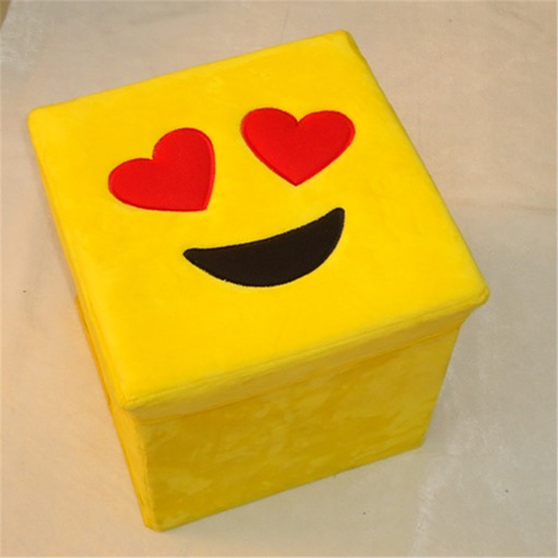Children's Funny Folding Expression Storage Stool Storage Box Home Dual-Use Decoration For Shoes Stool Wholesale details Picture