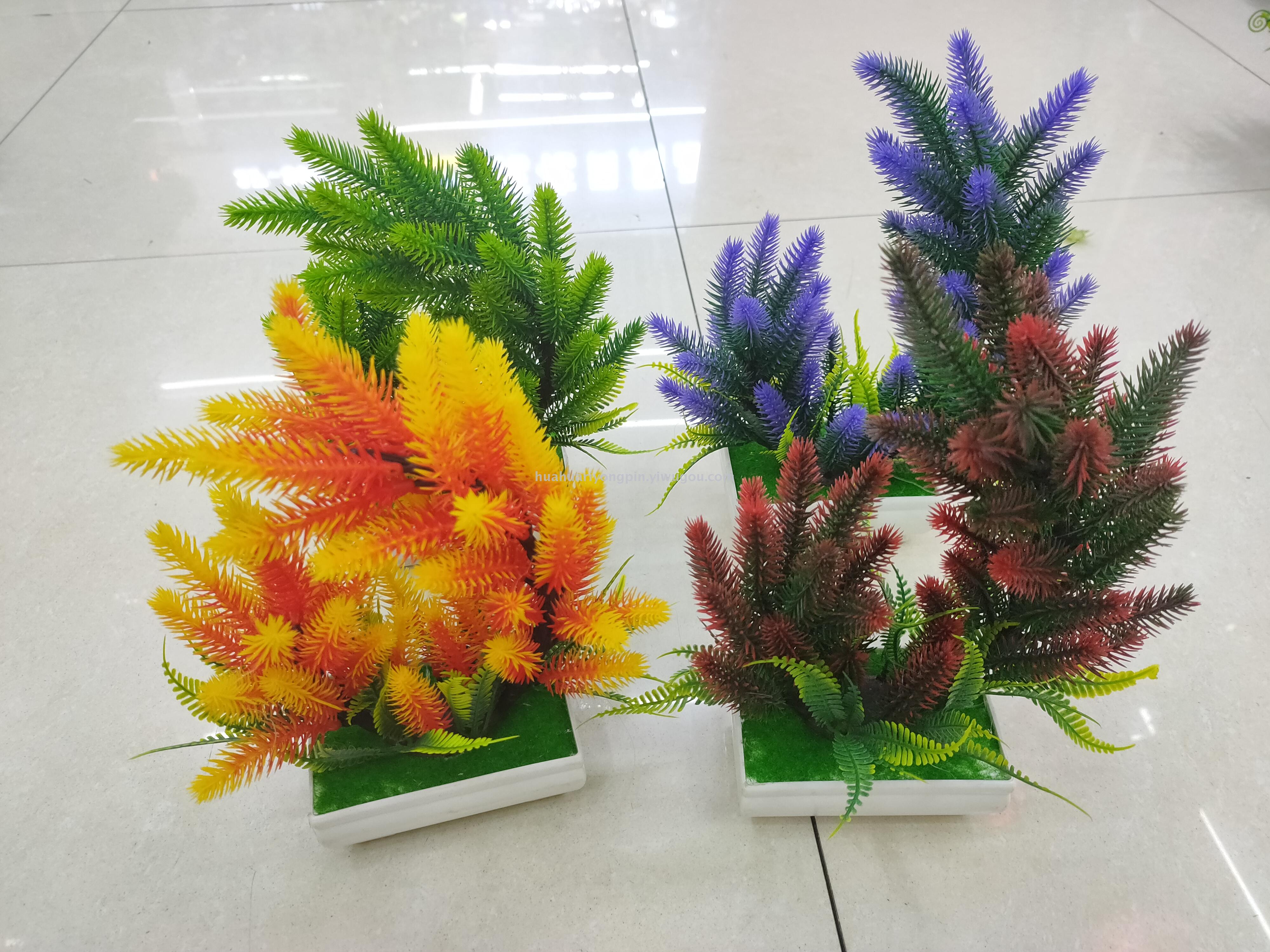 仿真盆景白盆月型凤尾草装饰客厅卧室书房餐桌等等