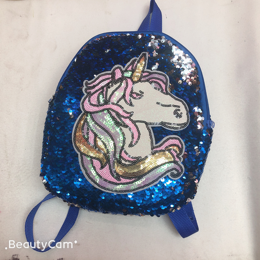Unicorn Schoolbag, Sequined Unicorn Schoolbag, children's bag, Patch Unicorn backpack details Picture
