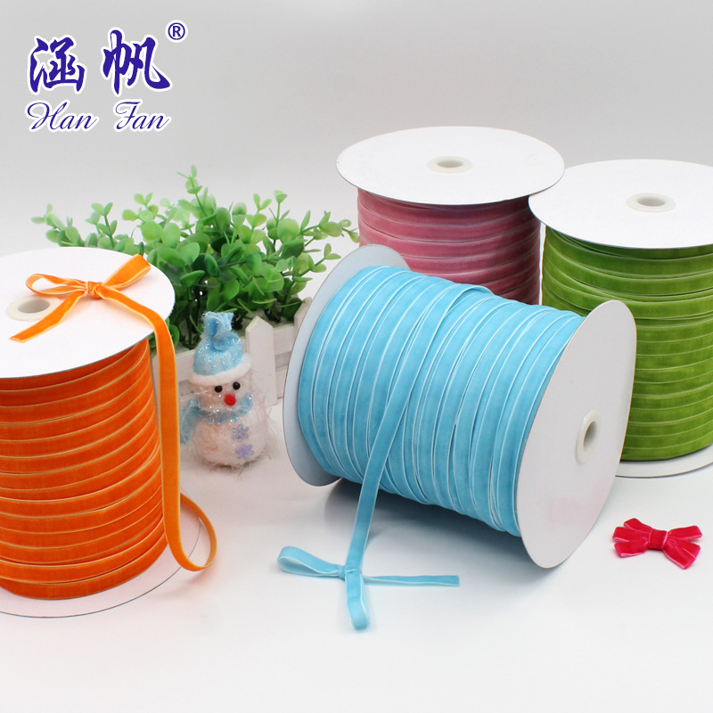 3分 1CM多色单面植绒带 服装 婚庆装饰绑带厂家直销