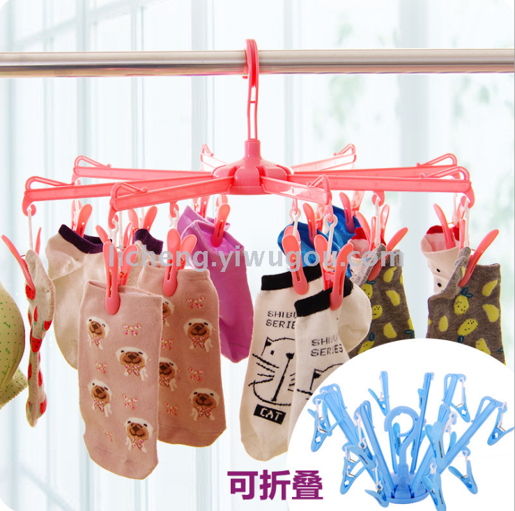 Windproof plastic clip clothes drying rack, folding travel portable clothes rack, clothes drying rack, plastic clothes rack