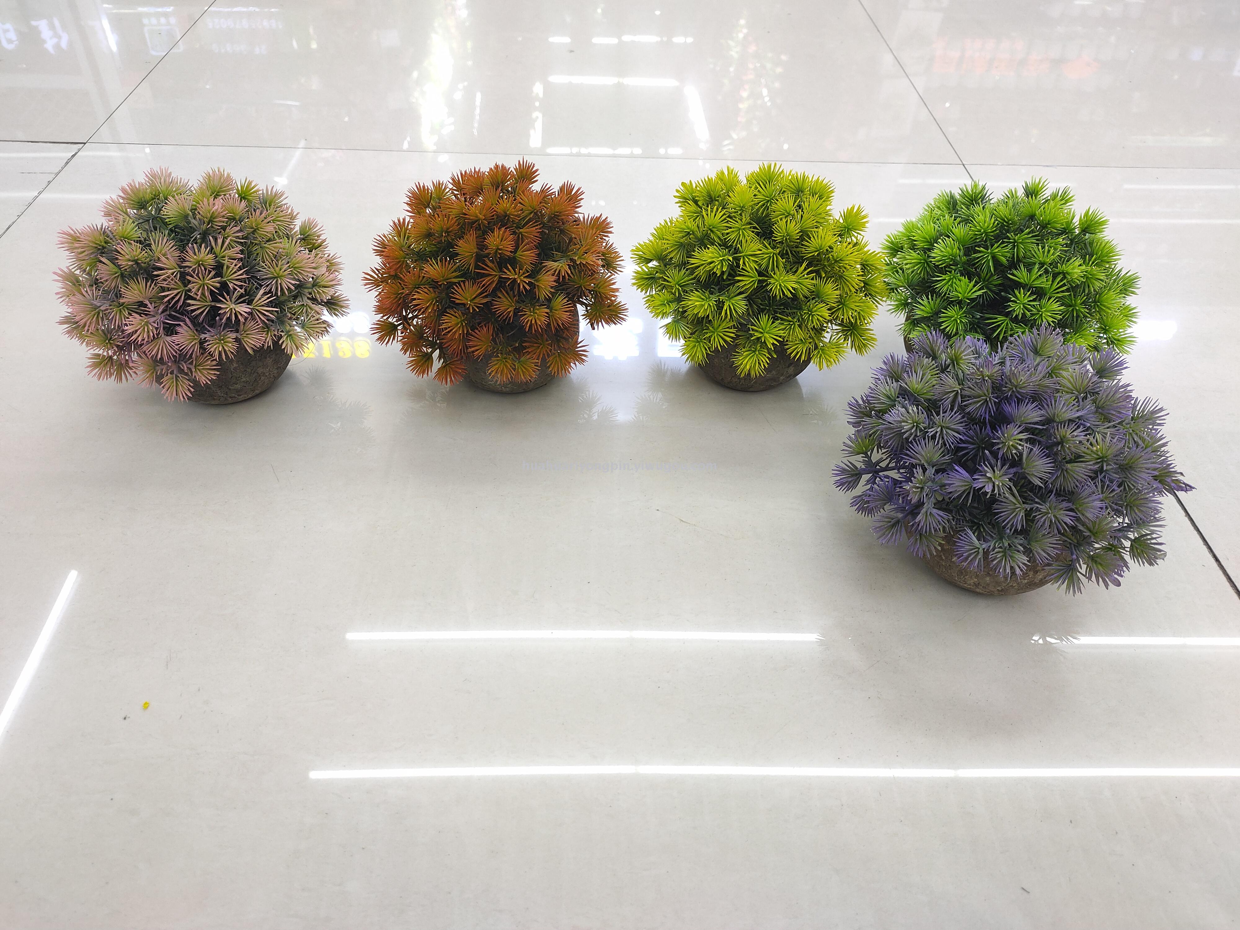 仿真植物纸浆盆松针绿植装饰客厅卧室书房餐桌等等
