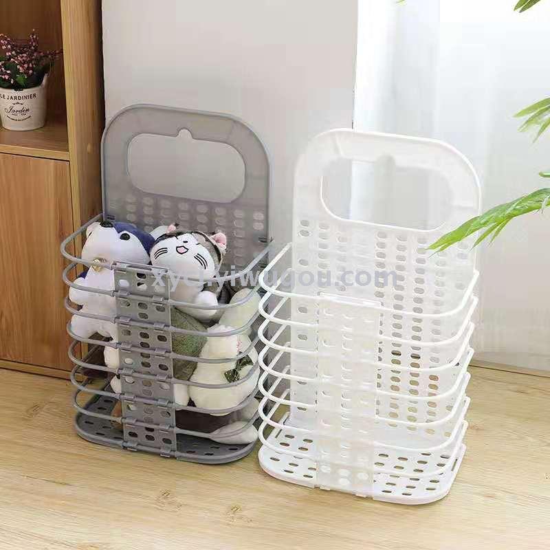 Wall-mounted folding dirty clothes basket