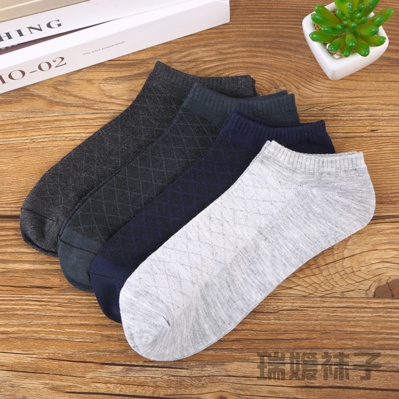 Men's short socks, cotton socks, low-top shallow-mouthed invisible boat socks, 6-color summer sports anti-odor men's socks, spring and autumn details Picture
