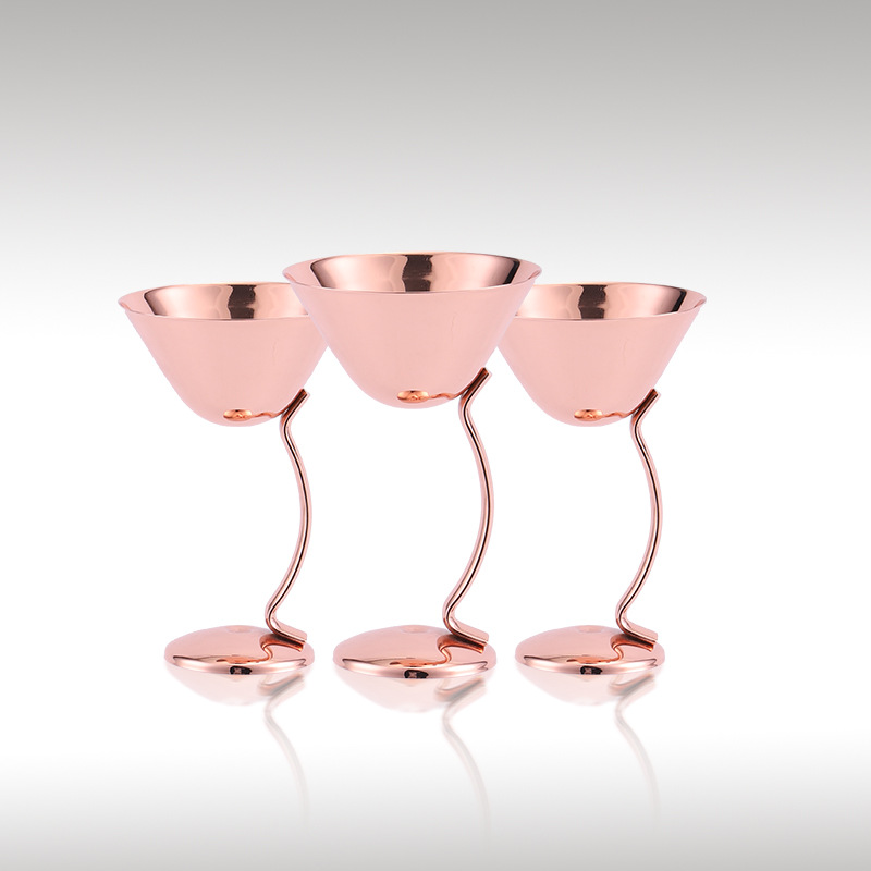 304 stainless steel wine glass, all-steel champagne glass, metal highball glass, rose gold wine glass, cocktail glass, Martini Specification image