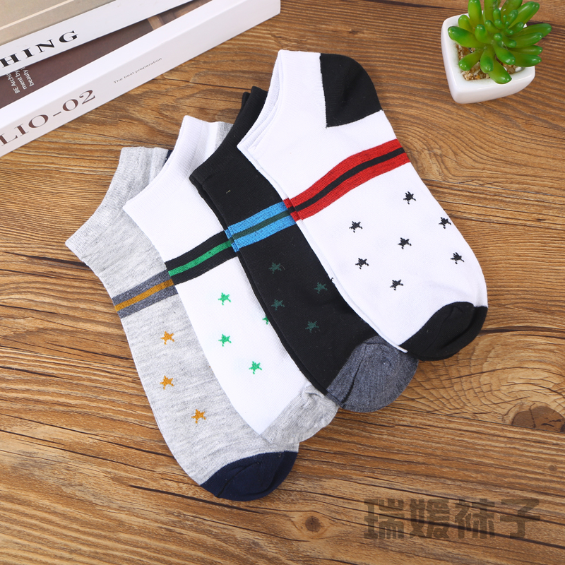 Men's socks, cotton socks, boat socks, spring and summer low-top, shallow-mouthed, invisible, summer thin, short-sleeved, anti-odor sports socks details Picture