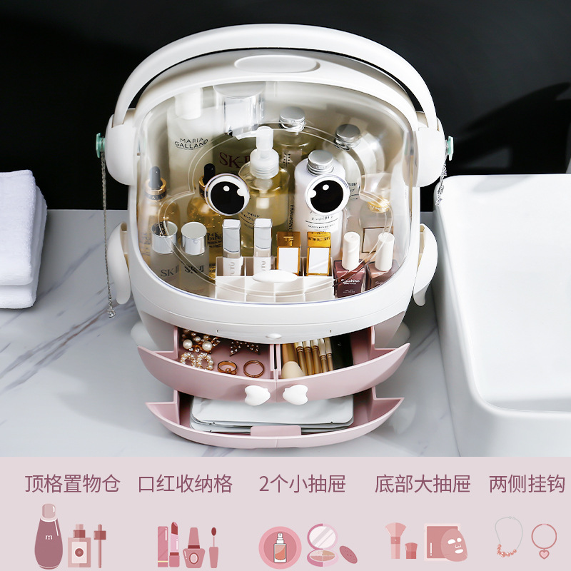 Penguin style drawer-type cosmetic storage box, a multi-functional household storage box details Picture