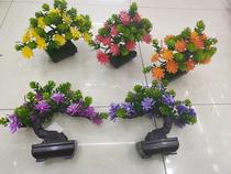 Emulation plant black pot bent pole California big lotus bonsai decoration living room bedroom study table and so on