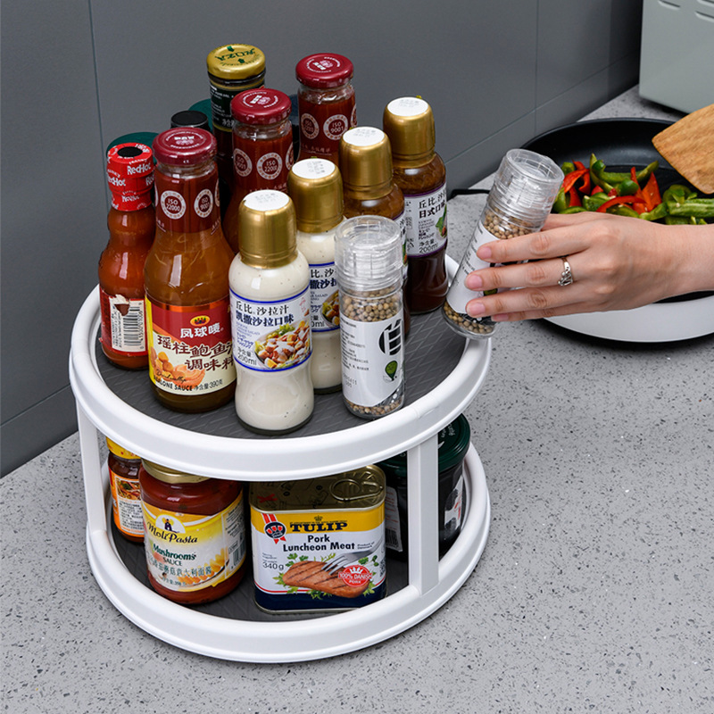 360度旋转化妆盒厨房收纳架多功能桌面收纳盒梳妆台置物架批发