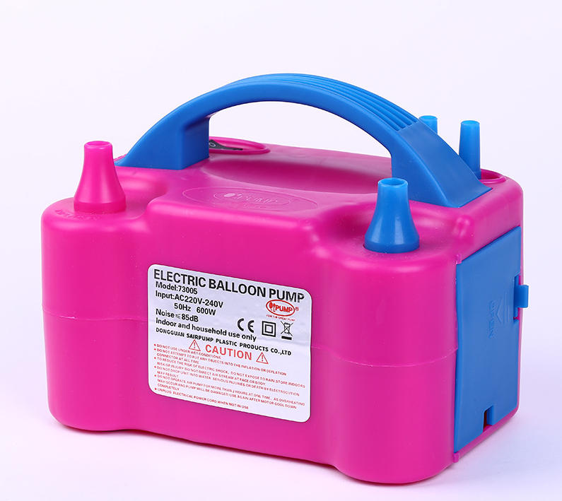 厂家婚庆用品气球电动打气筒73005家用便携式双孔快速气球充气泵
