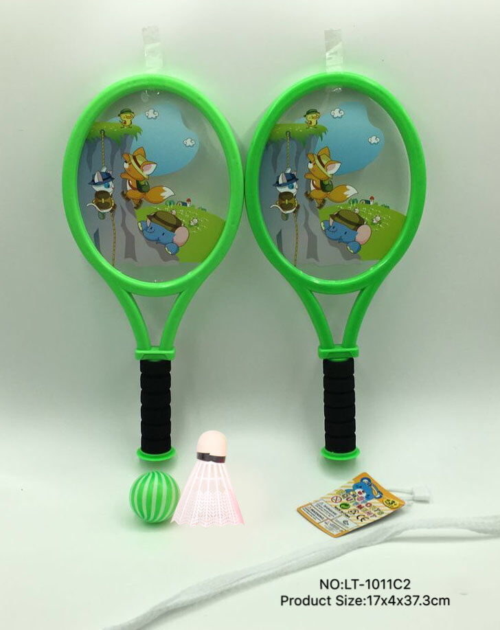 The LT-1011C2 indoor and outdoor sports toys for parent-child interaction, such as badminton and table tennis rackets, are selling well on Taobao full figure