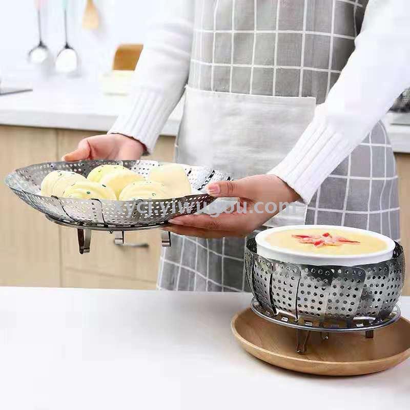Foldable kitchen essential multi-purpose steamer plate, adjustable and extendable fruit plate