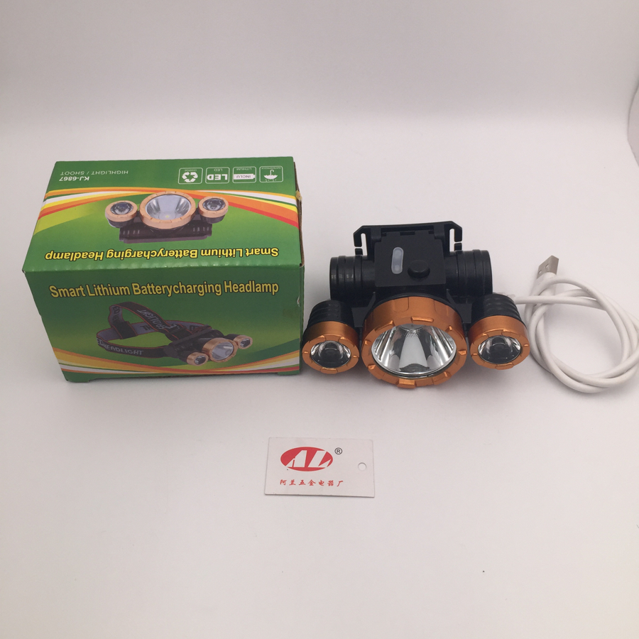 Three headlights Outdoor fishing headlights super bright charging power outage emergency headlights