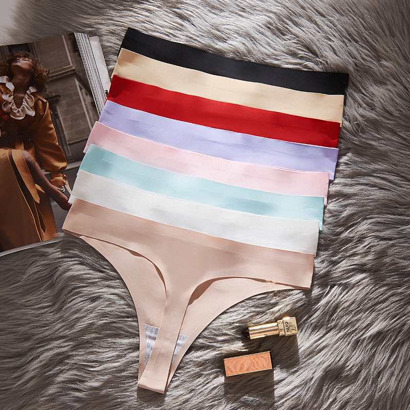 One-piece ice thread seamless women's underwear is selling well in Southeast Asia. Available in sizes for export. Nylon thong details Picture