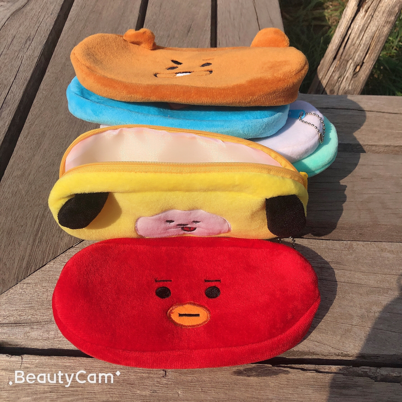 Plush pen case, cartoon pen case, student pen case, embroidered pen case, bts pen case Item Picture