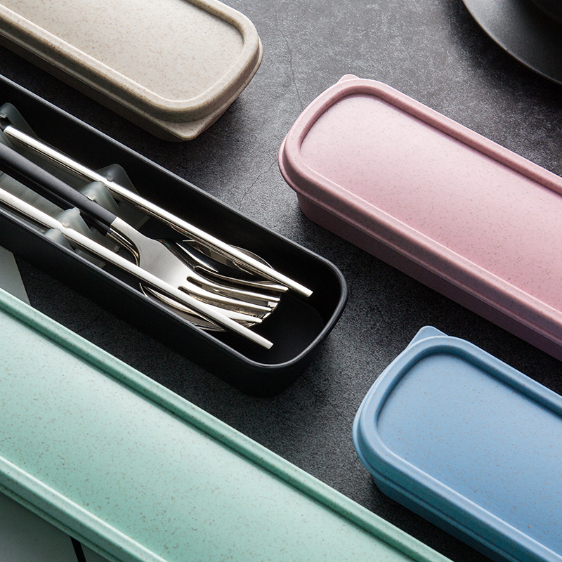 Stainless steel 304 Korean-style knife, fork and spoon three-piece set Portable tableware with chopsticks, spoons and forks Specification image