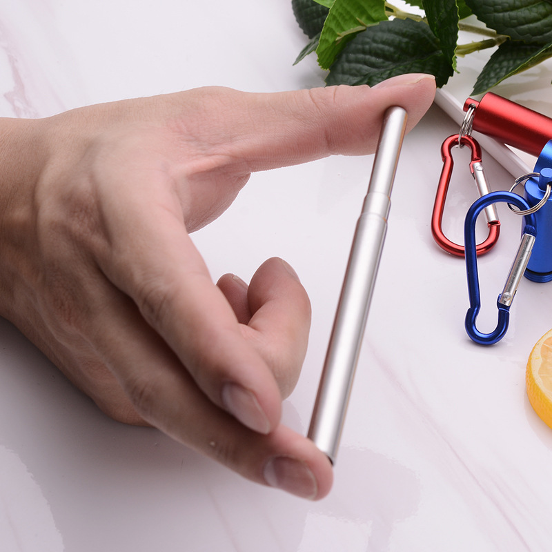 SWENO stainless steel straws, portable stainless steel colored straws, extendable straws, straw brushes, portable hooks, multi-color storage tube sleeves, easy to clean and reusable Specification image