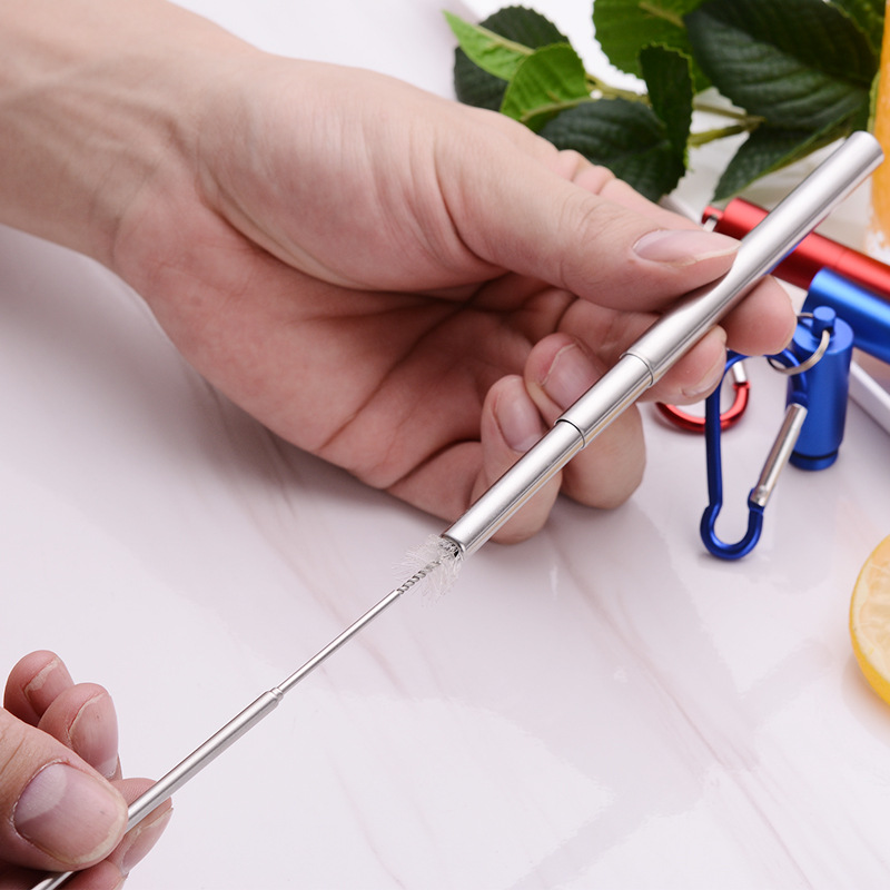 SWENO stainless steel straws, portable stainless steel colored straws, extendable straws, straw brushes, portable hooks, multi-color storage tube sleeves, easy to clean and reusable Application Scenario