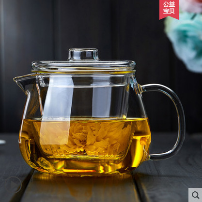 玻璃茶壶耐热高 温花茶壶家用茶水分离泡茶壶 阿拉伯茶壶