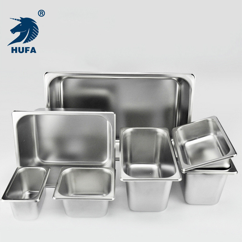 1/3 15 cm deep European-style wide-core pot factory wholesale stainless steel food-grade food containers Specification image