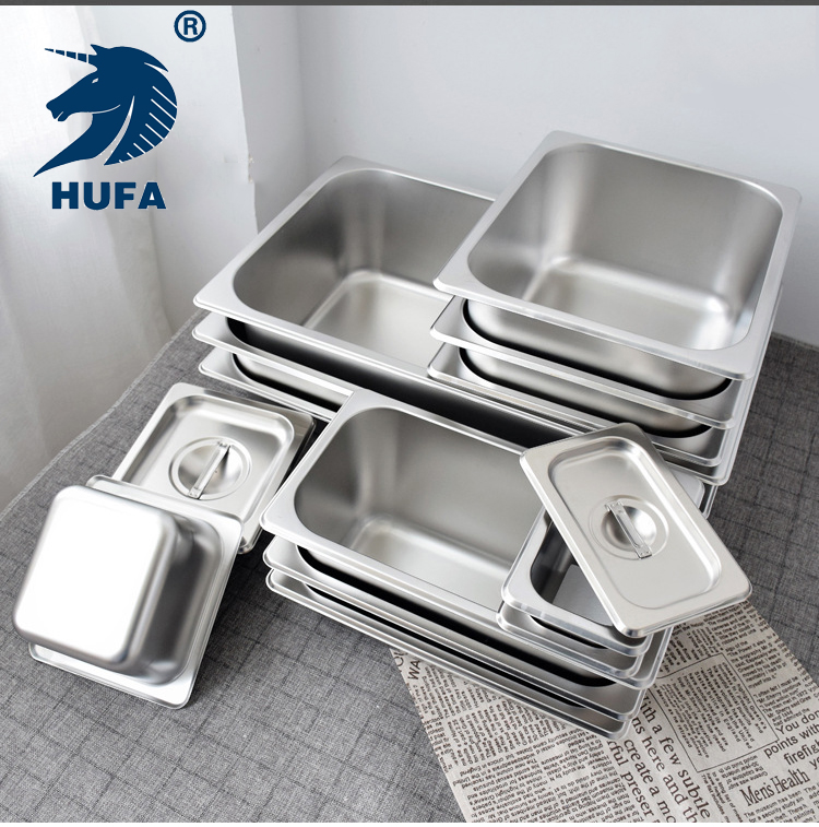 Customized 1/4 10cm deep European-style metal storage container, stackable stainless steel perforated Gn pan size Specification image