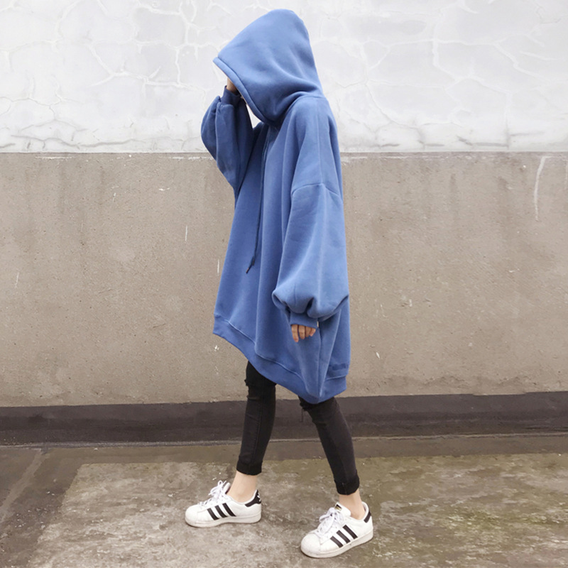 #【 Real Shot 】 A plus-size, chubby girl's Korean style, laid-back pullover, pure cotton and fleece hoodie in autumn and winter