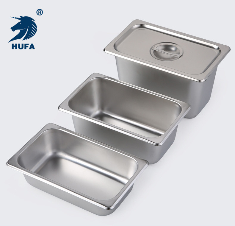 1/4 15-centimeter-deep best-selling stainless steel food container, a safe and reliable buffet food pot Specification image