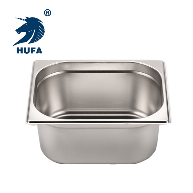 1/2 6.5 cm Kitchen utensils and hotel equipment, metal food containers, stainless steel GN frying pan size Item Picture
