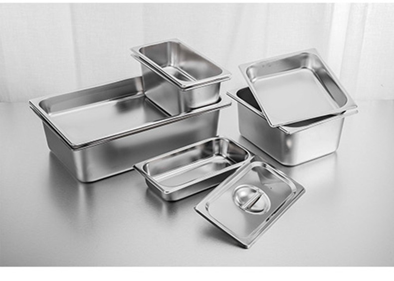 1/6 6.5cm deep, high-quality European-style food pot, edge reinforced 201 stainless steel freezer Item Picture