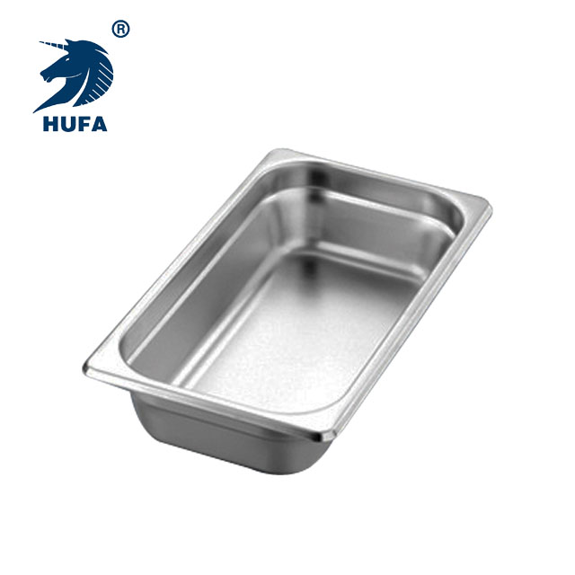 1/3 6.5cm deep European-style metal food storage container, kitchen equipment, food pot, number of bowls, GN pan, stainless steel number of bowls, hotel supplies, buffet basin, rectangular basin Specification image