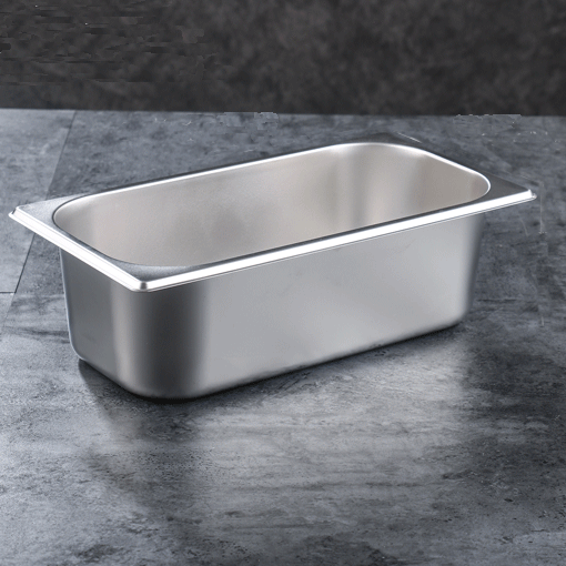 1/3 10 cm deep restaurant buffet food pot, American food storage container, stainless steel container pot
