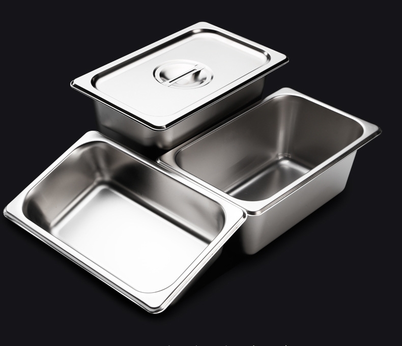 1/4 15-centimeter-deep best-selling stainless steel food container, a safe and reliable buffet food pot Item Picture