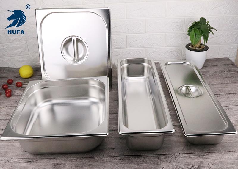 1/2 6.5 cm Kitchen utensils and hotel equipment, metal food containers, stainless steel GN frying pan size details Picture