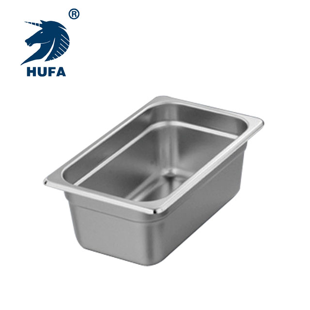 1/6 10CM deep European-style kitchenware equipment, frying pans, high-quality stainless steel food containers Specification image