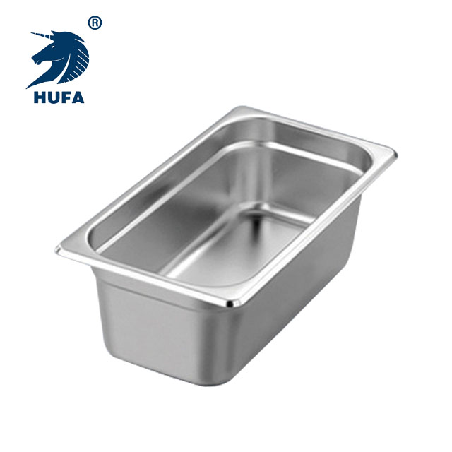 Customized 1/3 10cm deep European-style self-service food container, high-quality Gn flat pan, stainless steel food pot