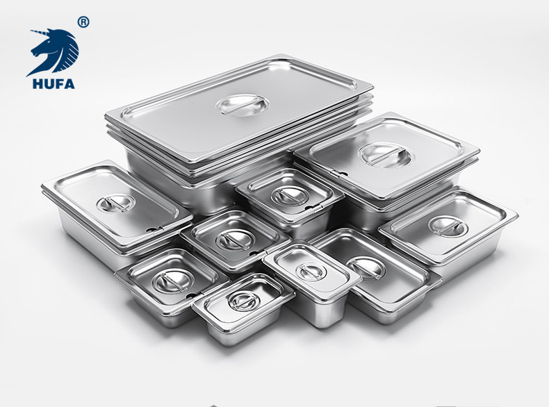 1/6 6.5cm deep, high-quality European-style food pot, edge reinforced 201 stainless steel freezer Application Scenario