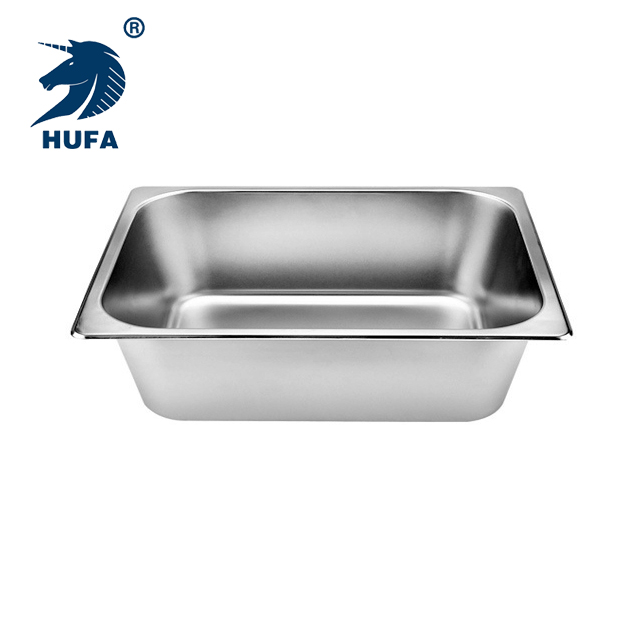 1/2 10cm American-style large frying pan kitchen equipment and restaurant self-service food container stainless steel large frying pan Specification image