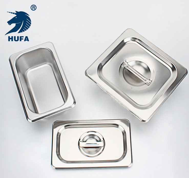 1/2 6.5 cm Kitchen utensils and hotel equipment, metal food containers, stainless steel GN frying pan size Specification image