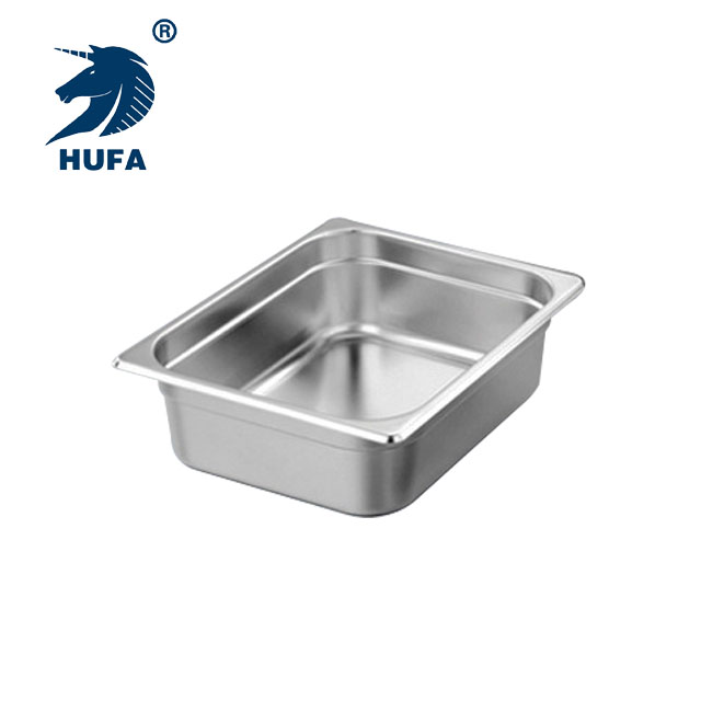 2/3 10cm deep European-style safe and reliable ice cream plate, stainless steel food pot details Picture