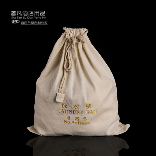 洗衣袋酒店宾馆客房洗漱帆布全棉束口收纳袋护理袋纸巾带