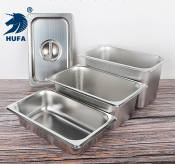 Customized 1/14 4cm deep high-quality self-service storage cabinet, American-style Guanggang pot, metal stainless steel food pot Specification image